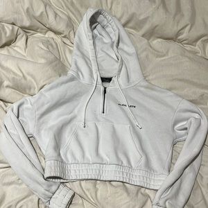 White Cropped Alphalete Sweatshirt